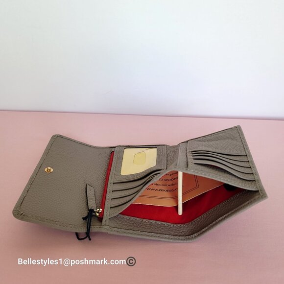 DOONEY & BOURKE Pebbled Grain Leather Medium Flap Wallet with ID Window- Taupe - Picture 15 of 16